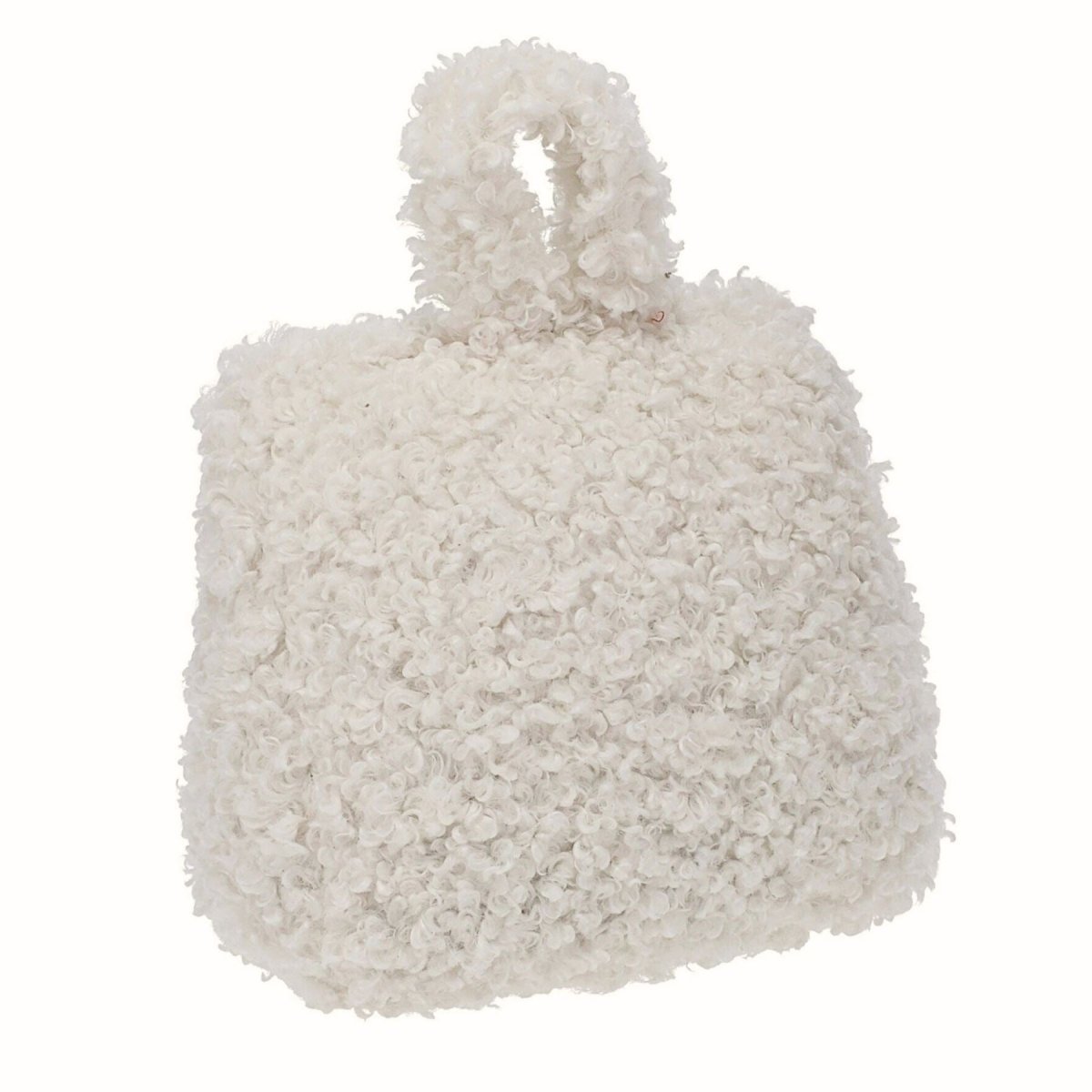Vanilla Boucle Door Stop, 1kg Fabric Doorstop with Handle, 15cm Floor Door Stopper - Doorstop
