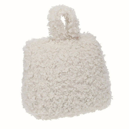 Vanilla Boucle Door Stop, 1kg Fabric Doorstop with Handle, 15cm Floor Door Stopper - Doorstop