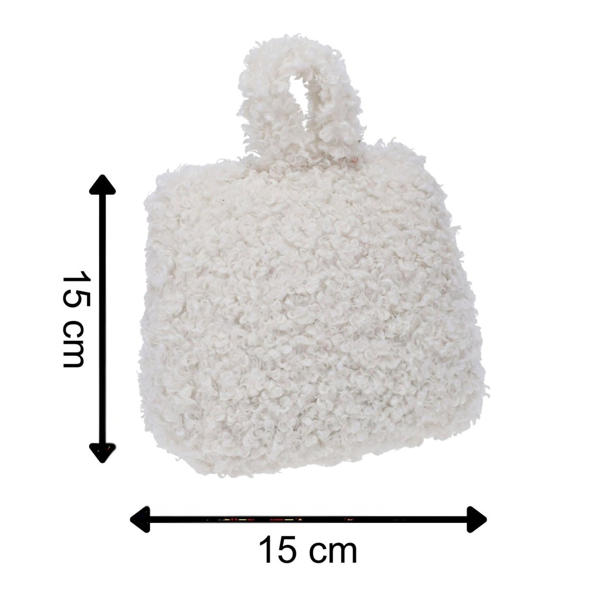 Vanilla Boucle Door Stop, 1kg Fabric Doorstop with Handle, 15cm Floor Door Stopper - Doorstop