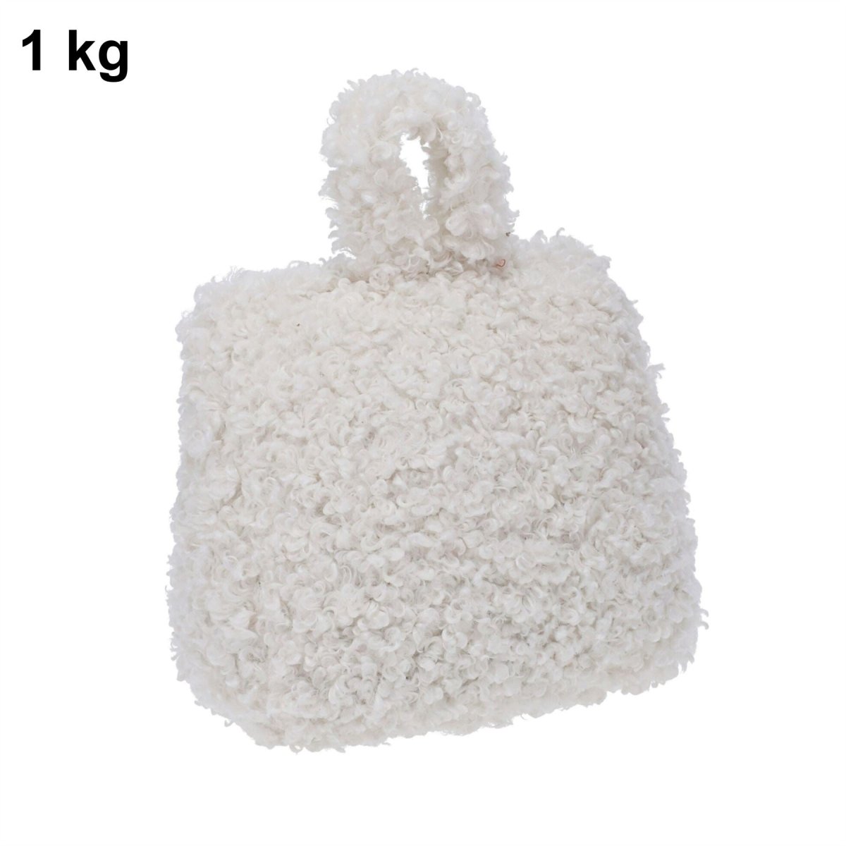 Vanilla Boucle Door Stop, 1kg Fabric Doorstop with Handle, 15cm Floor Door Stopper - Doorstop