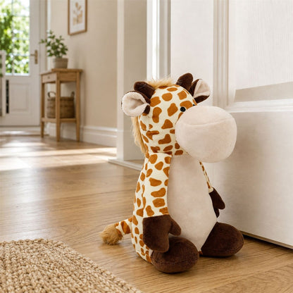 Weighted Fabric Giraffe Door Stop, 25cm Orange Sand Filled Doorstop - Doorstop