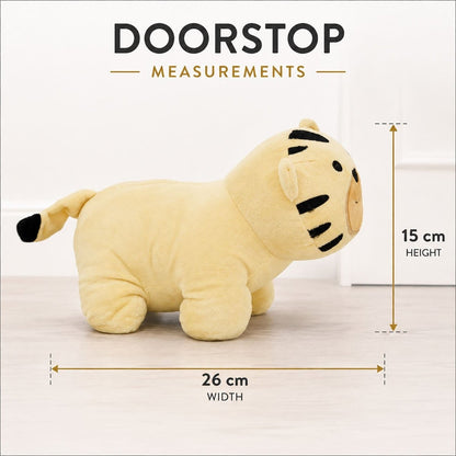 Weighted Fabric Tiger Door Stop, 26 cm Yellow Safari Animal Door Stopper - Doorstop