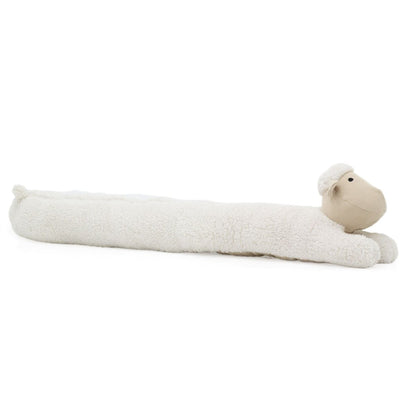 White Woolly Sheep Draught Excluder | Plush & Corduroy Door Draft Cushion - 88cm - Draught Excluder
