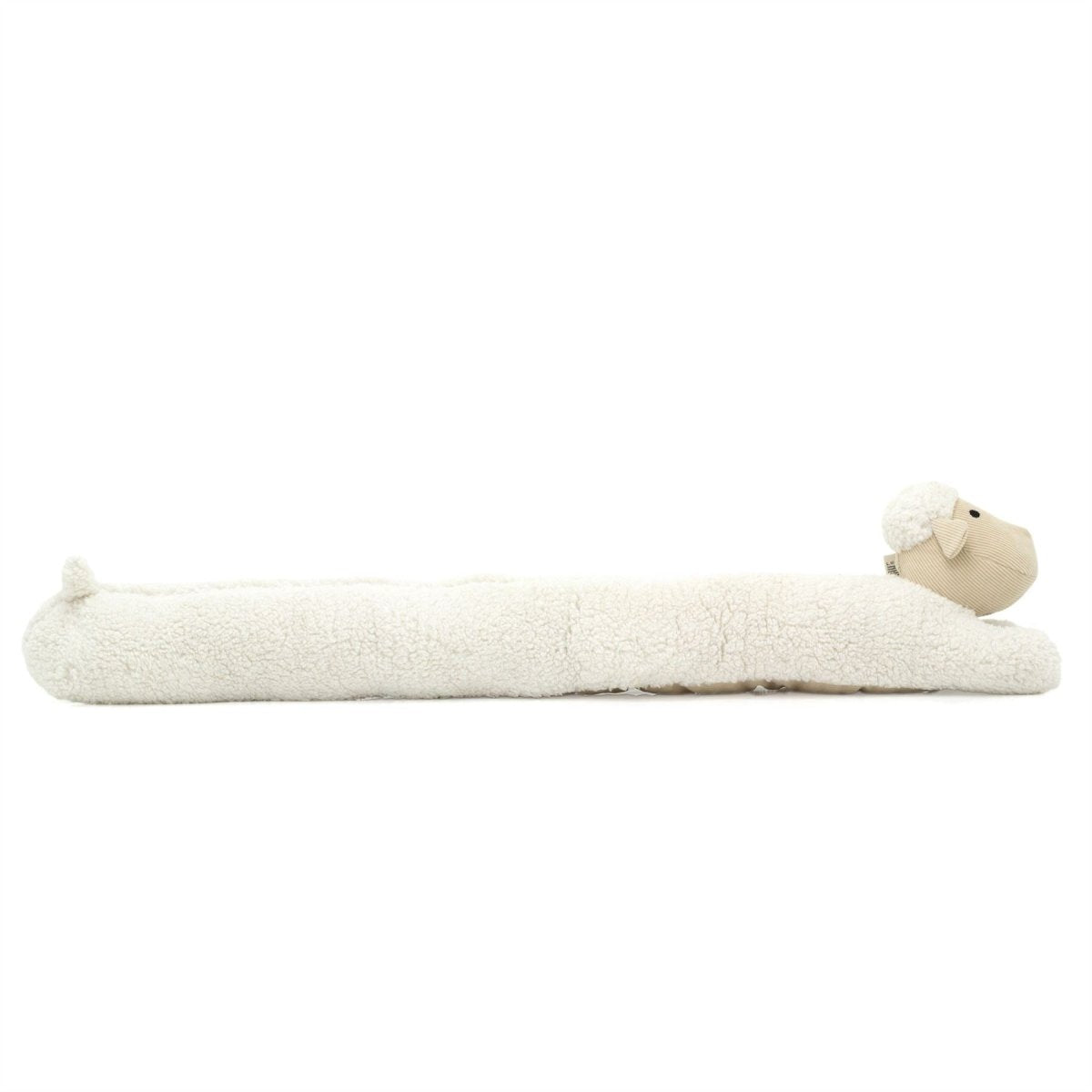 White Woolly Sheep Draught Excluder | Plush & Corduroy Door Draft Cushion - 88cm - Draught Excluder
