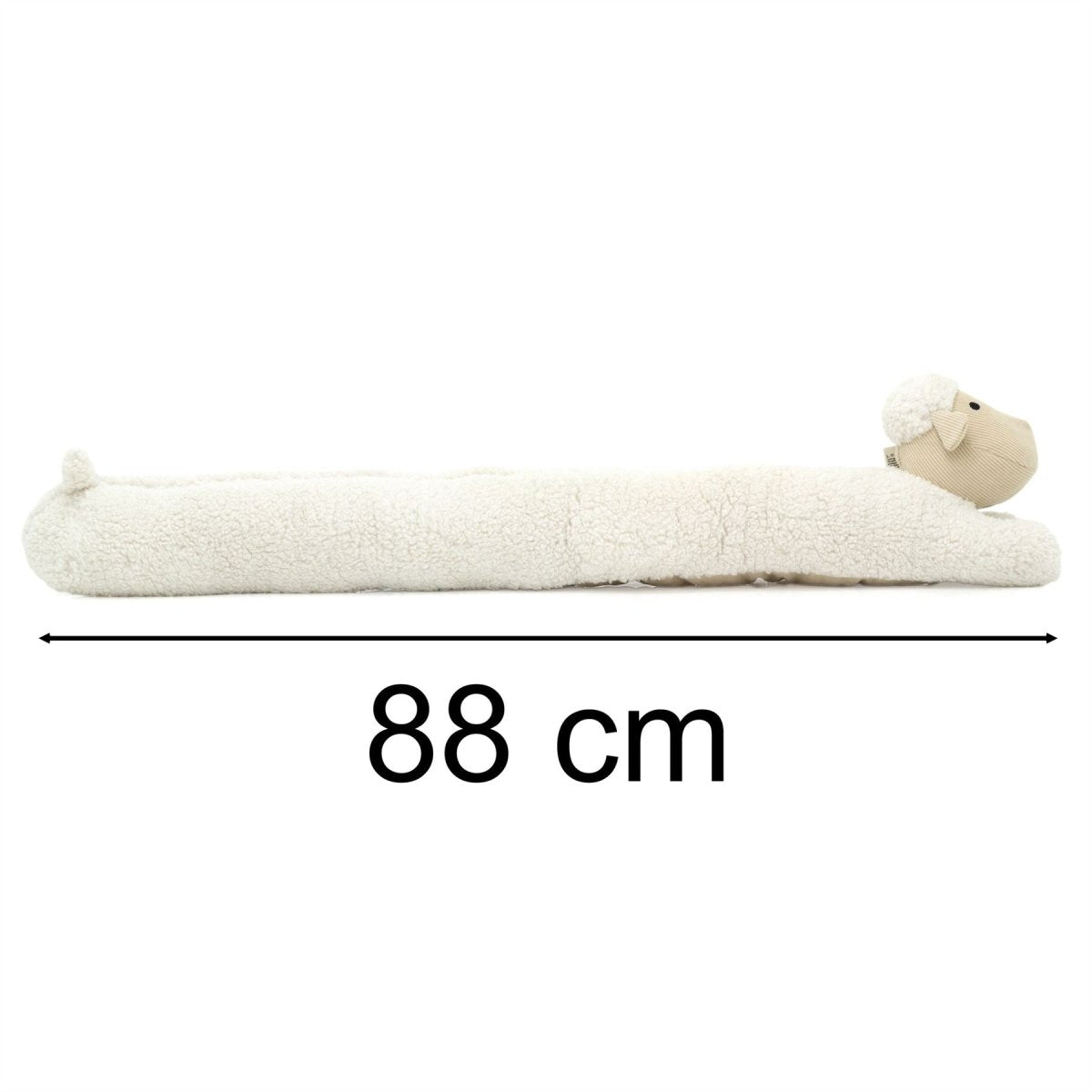White Woolly Sheep Draught Excluder | Plush & Corduroy Door Draft Cushion - 88cm - Draught Excluder