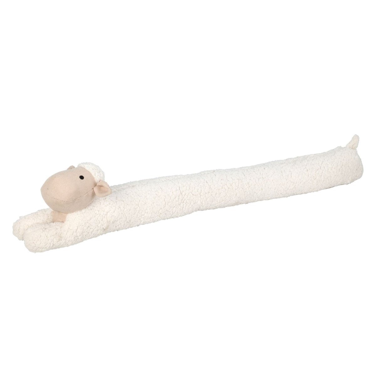 White Woolly Sheep Draught Excluder | Plush & Corduroy Door Draft Cushion - 88cm - Draught Excluder