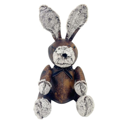 Wilfred Rabbit Door Stop, 41cm Faux Leather Fabric Animal Doorstop - 1.8kg - Doorstop