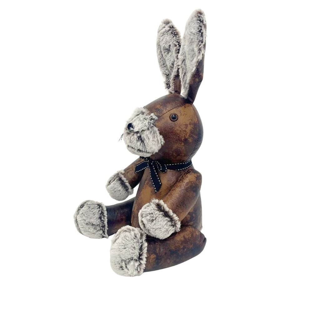 Wilfred Rabbit Door Stop, 41cm Faux Leather Fabric Animal Doorstop - 1.8kg - Doorstop