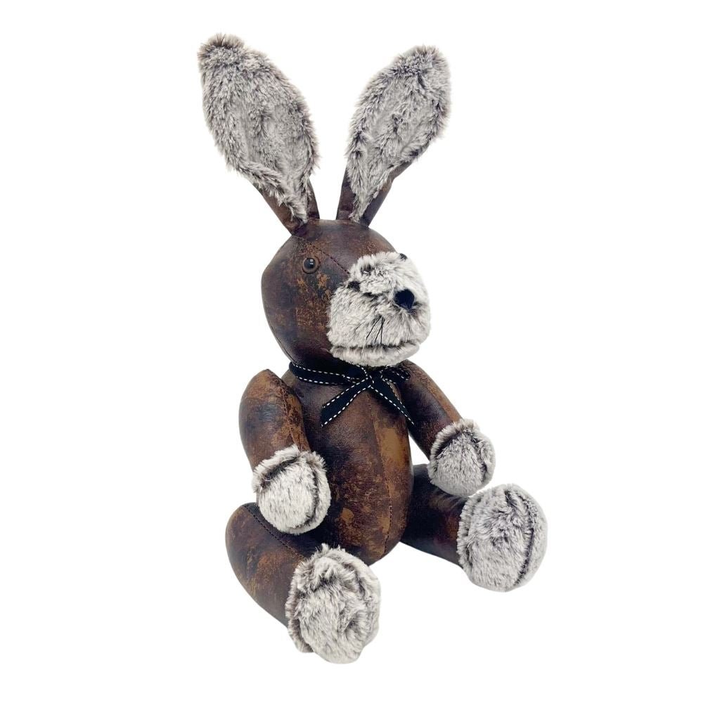 Wilfred Rabbit Door Stop, 41cm Faux Leather Fabric Animal Doorstop - 1.8kg - Doorstop