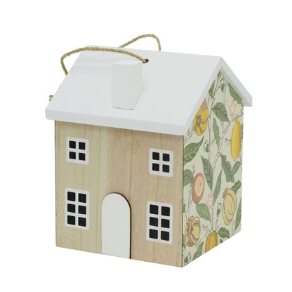 William Morris Fruits Door Stop | 18cm House Shaped Door Stopper Wooden Doorstop