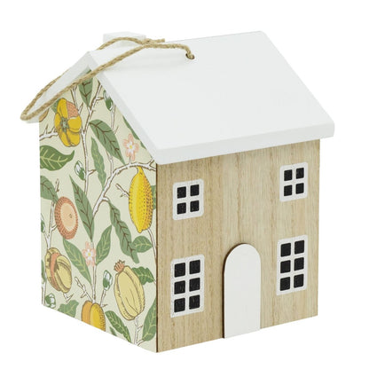 William Morris Fruits Door Stop | 18cm House Shaped Door Stopper Wooden Doorstop - Doorstop
