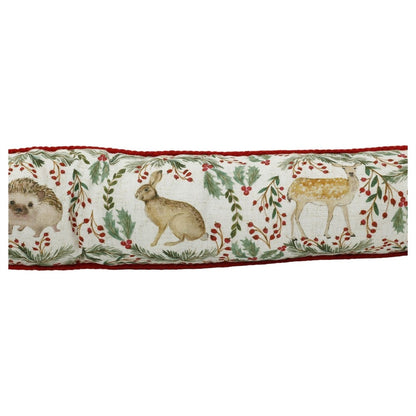 Woodland Animal Christmas Draught Excluder, 94cm Festive Door Draught Stopper - Draught Excluder