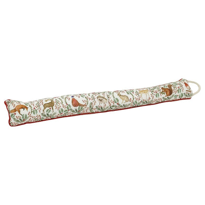 Woodland Animal Christmas Draught Excluder, 94cm Festive Door Draught Stopper - Draught Excluder