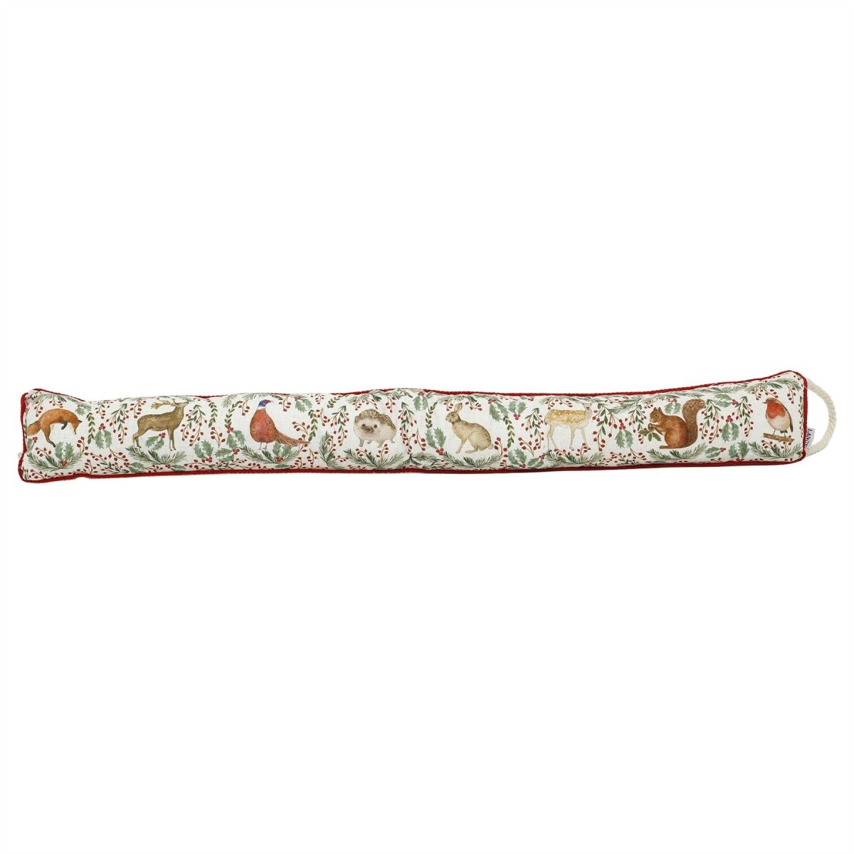 Woodland Animal Christmas Draught Excluder, 94cm Festive Door Draught Stopper - Draught Excluder