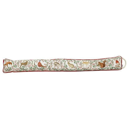 Woodland Animal Christmas Draught Excluder, 94cm Festive Door Draught Stopper - Draught Excluder