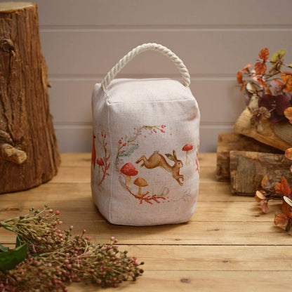 Woodland Rabbit Fabric Doorstop | Decorative Animal Door Stop with Handle - Doorstop
