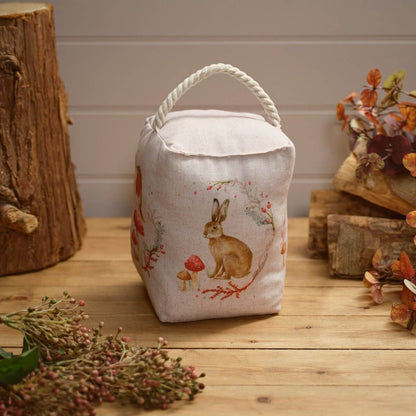 Woodland Rabbit Fabric Doorstop | Decorative Animal Door Stop with Handle - Doorstop