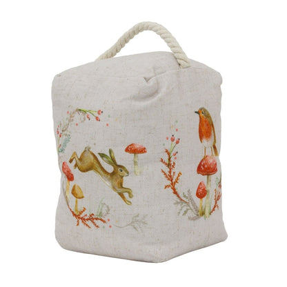 Woodland Rabbit Fabric Doorstop | Decorative Animal Door Stop with Handle - Doorstop