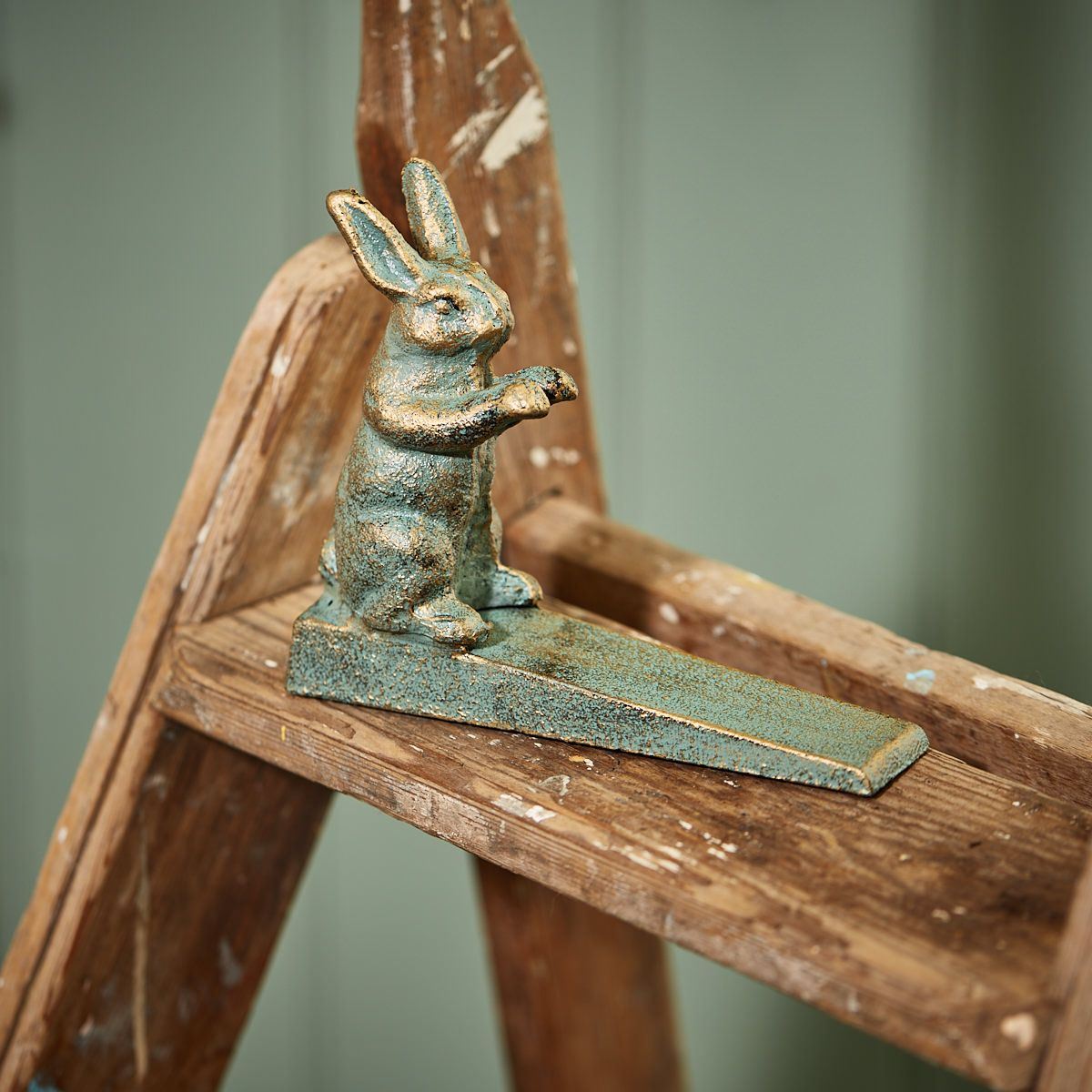 Wrought Iron Hare Door Wedge | Vintage Style Metal Rabbit Doorstop Wedge - 16cm - Doorstop