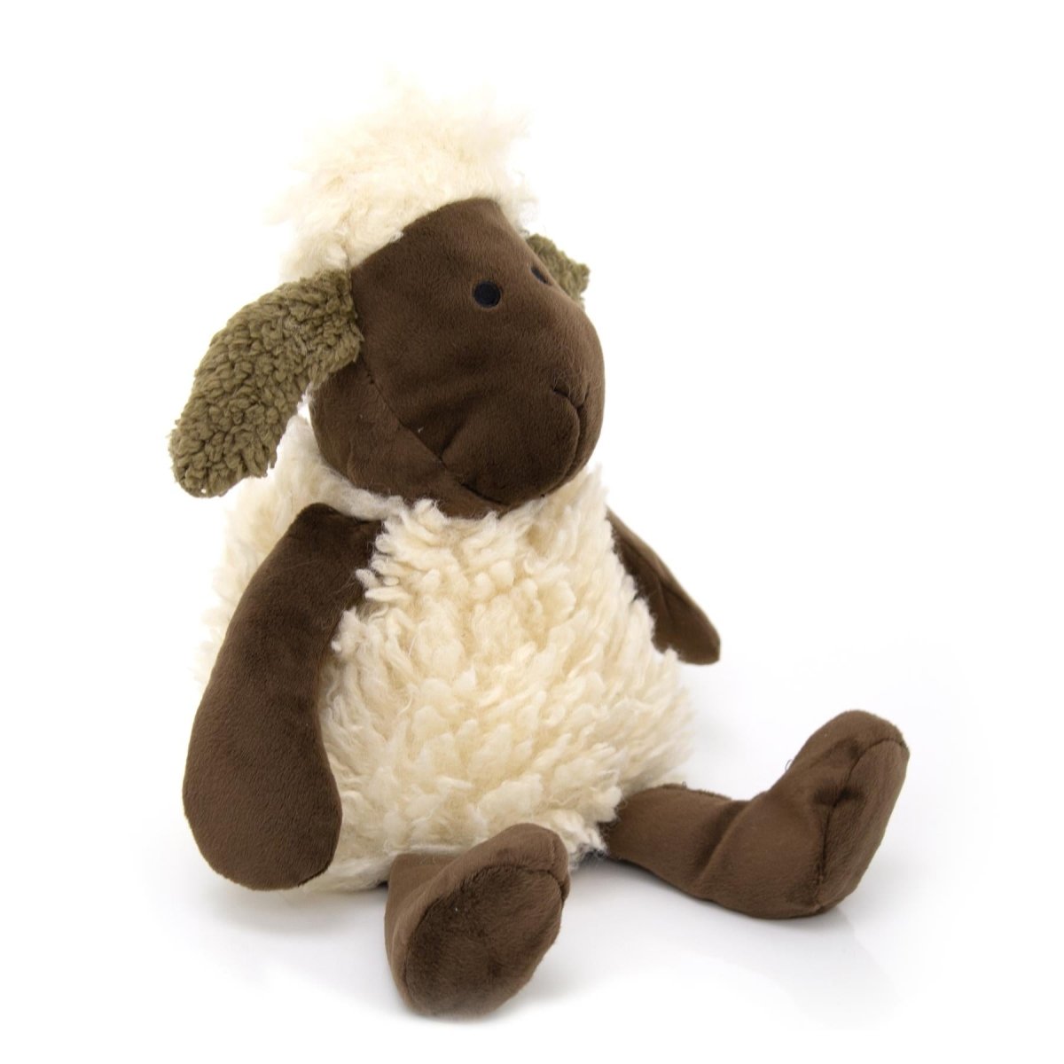 Cute Woolly Sheep Fabric Doorstop - Novelty Animal Door Stop - Brown Ear - Doorstop