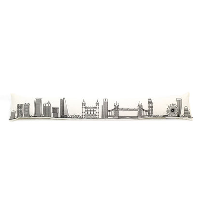 85cm Cityscape Skyline Silhouette Fabric Door Draught Excluder Cushion
